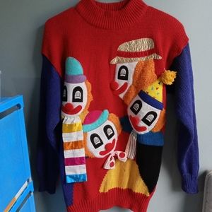 Vintage 80's Rouge Clown Sweater size medium